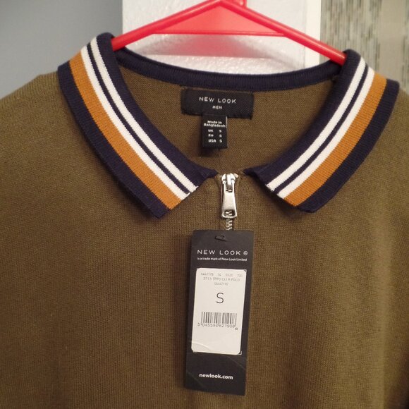 ASOS New Look Men's Quarter Zip Polo - Long Sleeve - Small NWT - Picture 4 of 4